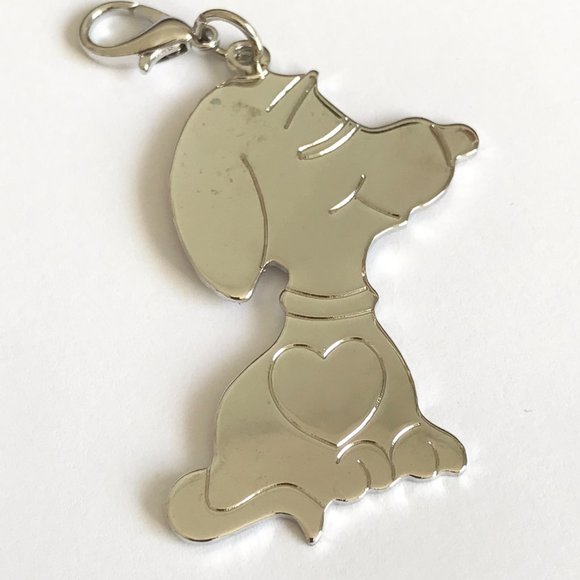 Vintage Snoopy Charm Purse Zipper Pull Silver Plated Peanuts Cartoon Dog Peanuts - Picture 7 of 9